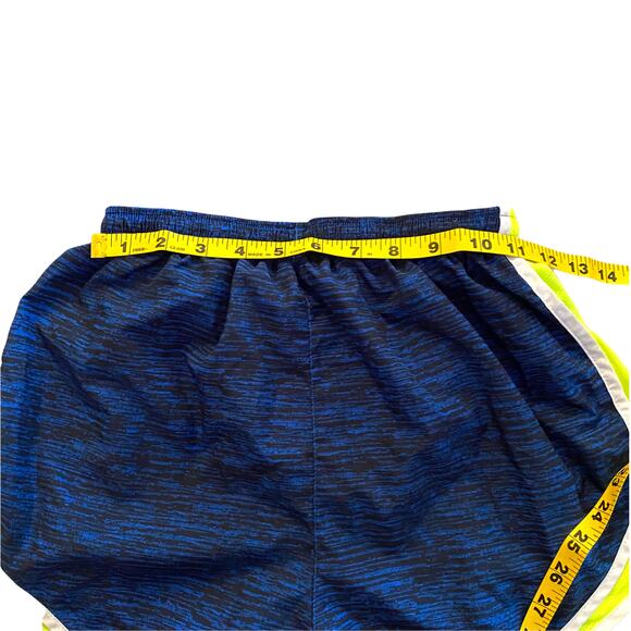 Nike Dri-Fit Tempo Shorts Blue Stripe Neon Yellow Size Small Womens - Picture 3 of 7